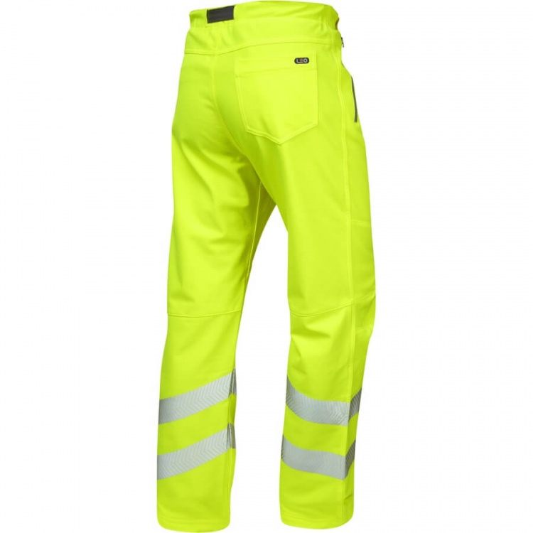 Leo Workwear WT01-Y Landcross Stretch Work EcoViz Hi Vis Trouser Yellow